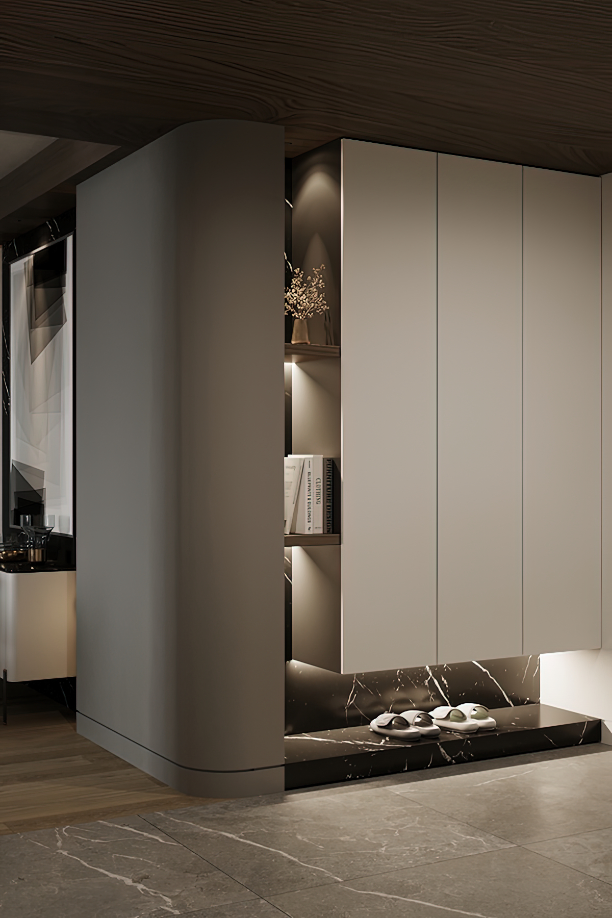 弧形柜设计，颜值实用双在线