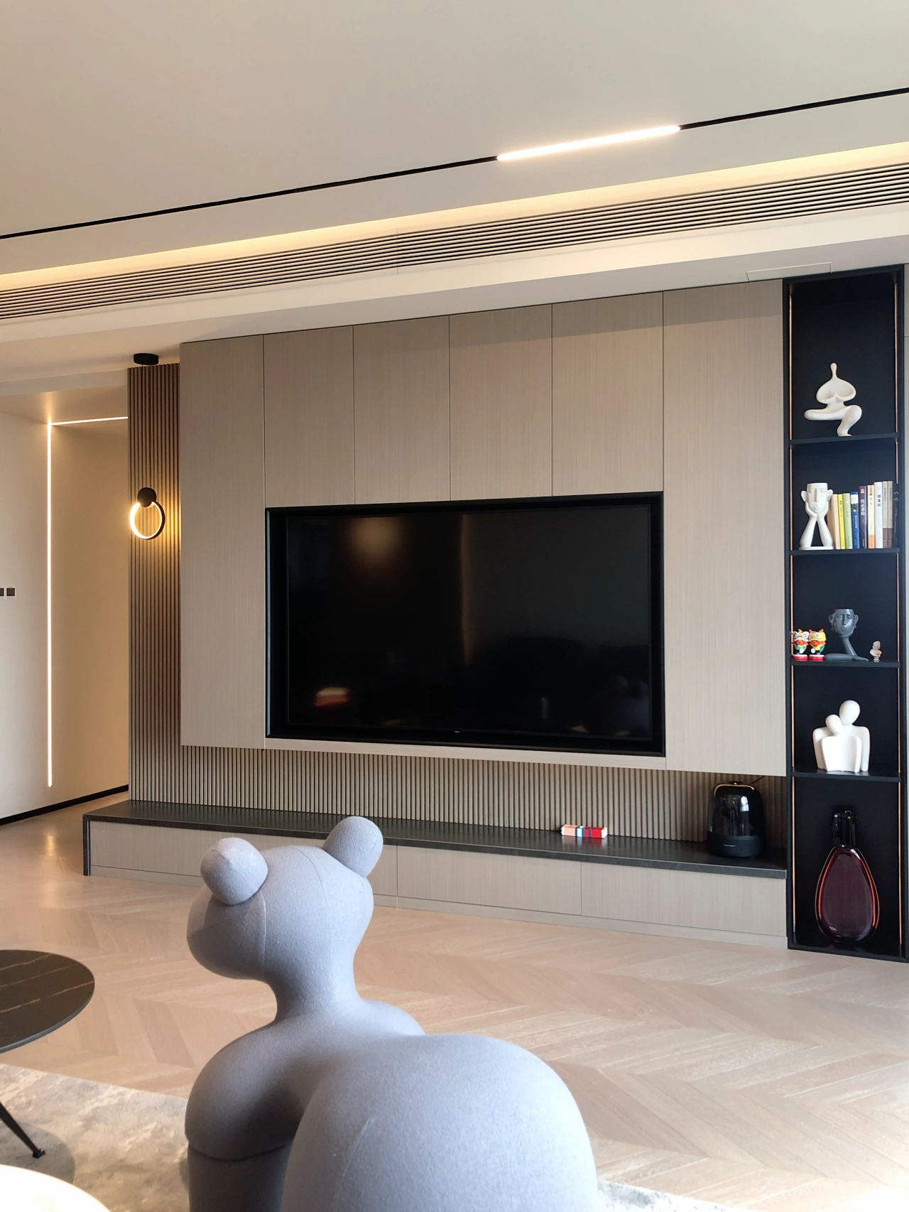 满墙电视柜实景分享｜将客厅收纳做到极致